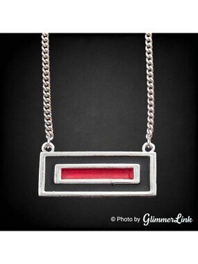 Vintage Sarah Coventry 1978 Coventry Square Choker Red Black Enamel Necklace